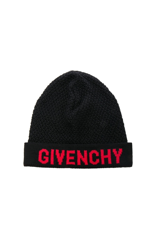 Givenchy Logo Beanie in Black & Red | FWRD