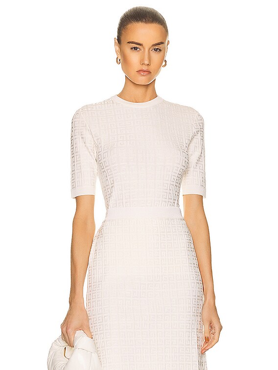 Givenchy Monogram Knitted Sweater in Ivory | FWRD