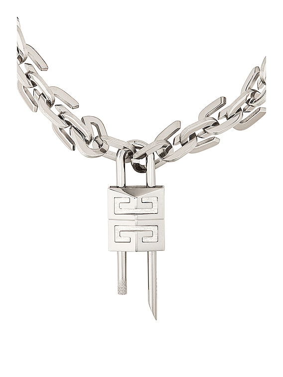 Givenchy Silver 4G Lock Necklace for Men