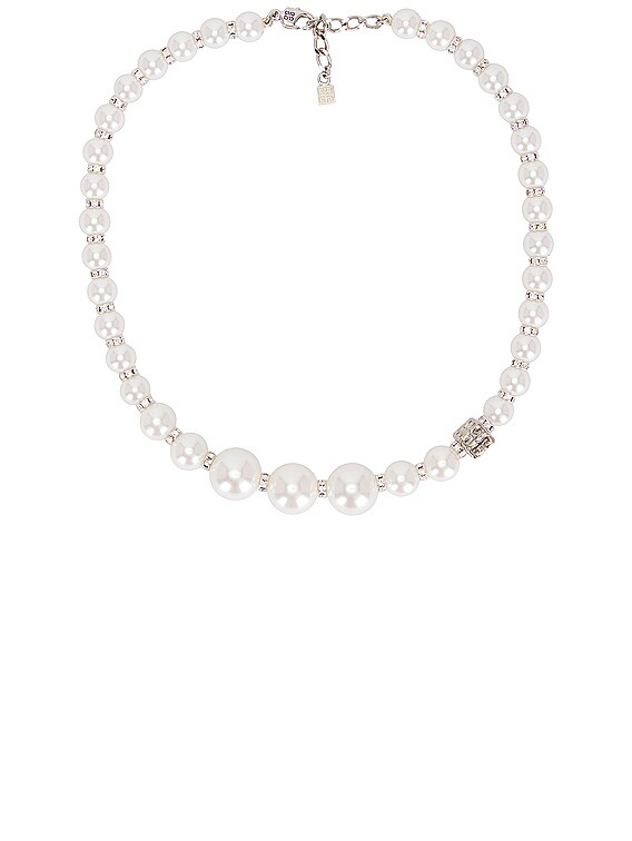 Givenchy Hematite Tone Pearl Frontal Collar Necklace | Dillard's