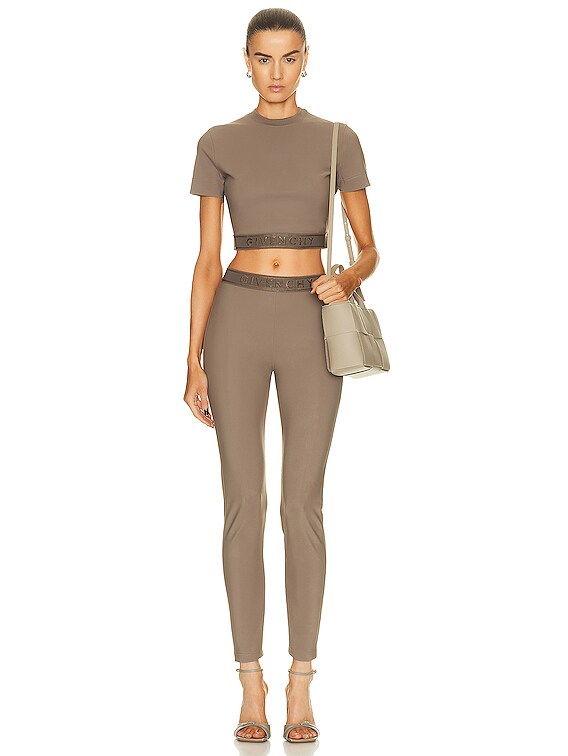 Givenchy Elastic Jacquard Legging in Brown Mud