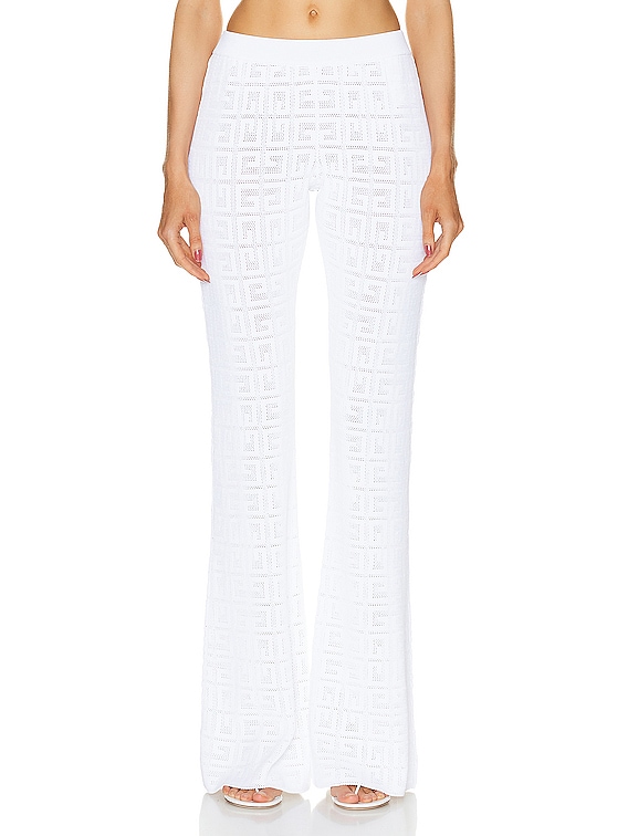 Givenchy Wide Leg 4G Pant in White