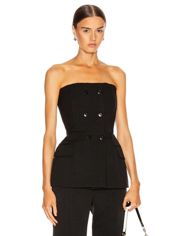 Givenchy Double Breasted Bustier Top in Black | FWRD