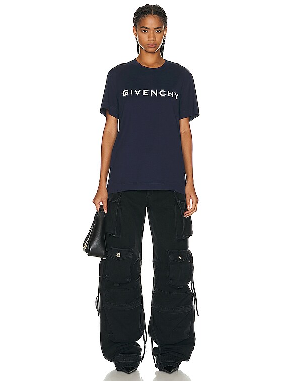 Givenchy Logo T shirt in Dark Navy FWRD