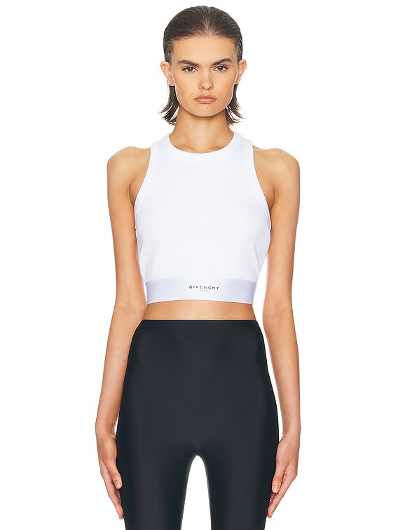 Givenchy Cropped Tank Top in White | FWRD