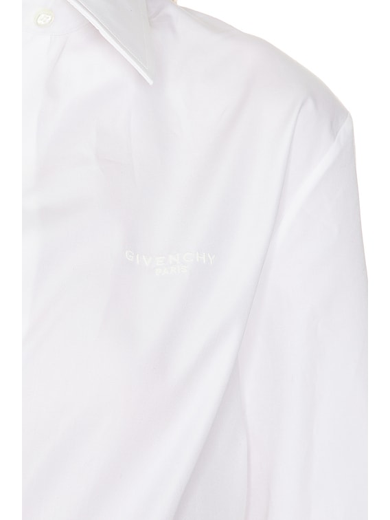 givenchy white dress shirt Givenchy Embroidered-logo Men Shirt