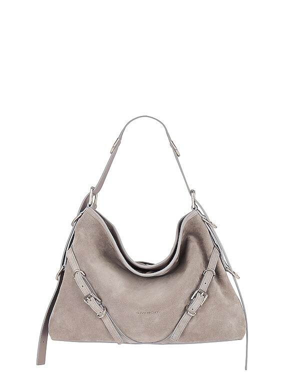 Givenchy Voyou medium grey suede bag