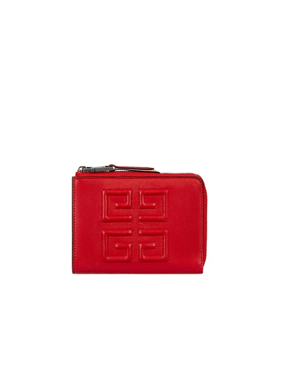 Givenchy Medium Emblem Zip Wallet in Poppy Red FWRD