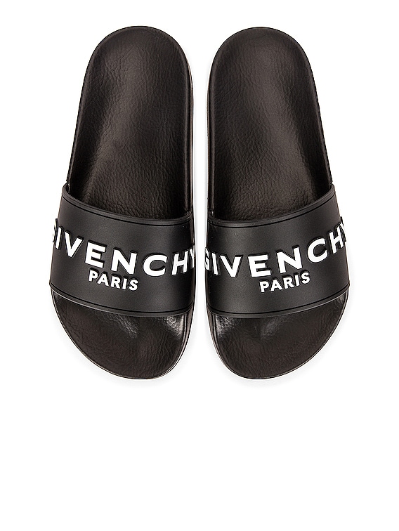 Givenchy Logo Pool Slides in Black | FWRD