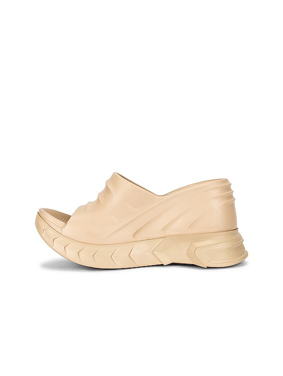 Givenchy Marshmallow Slider Wedge Sandals in Sand | FWRD