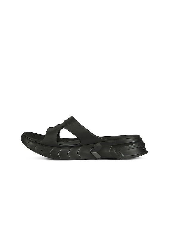 Slide flat sandals in rubber in - black | Givenchy DE