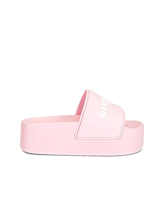 GIVENCHY Paris Pink Mink Fur Slide Sandals