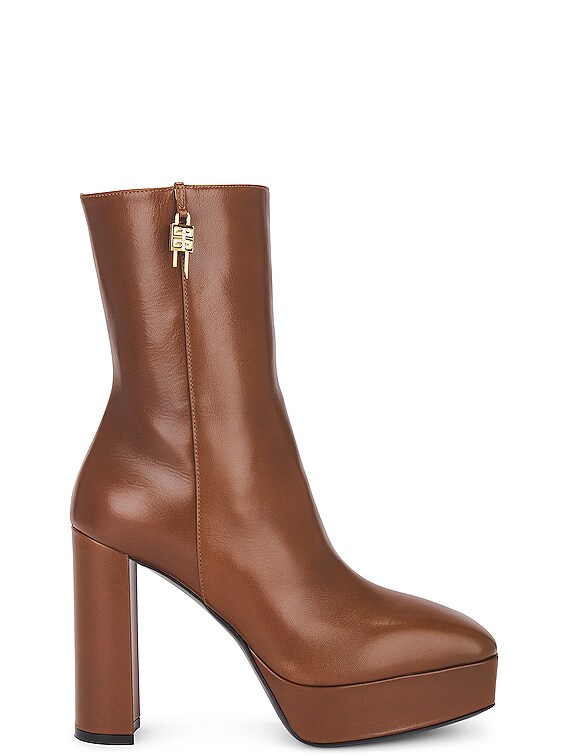 Givenchy G Lock Platform Ankle Boot in Walnut Brown | FWRD