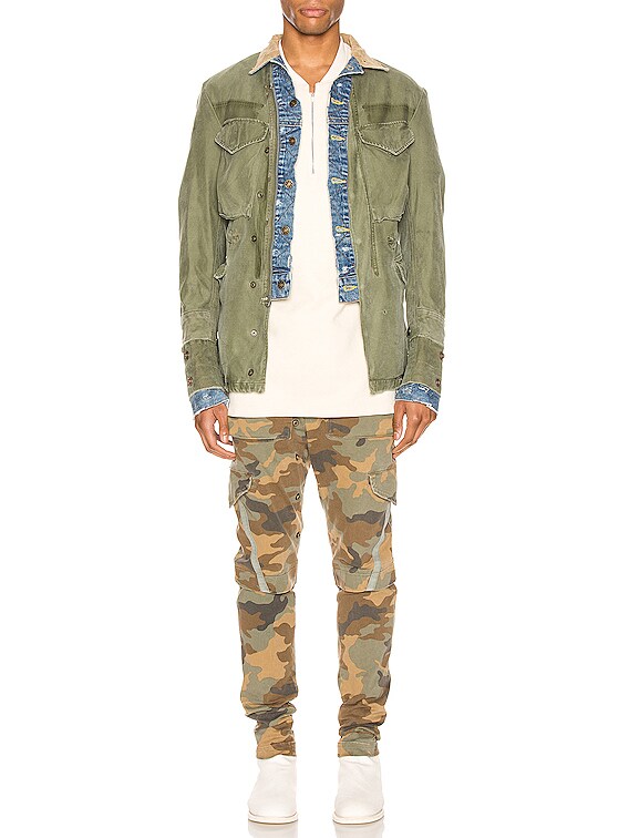Greg Lauren Trucker Front Ollie Jacket in Army | FWRD