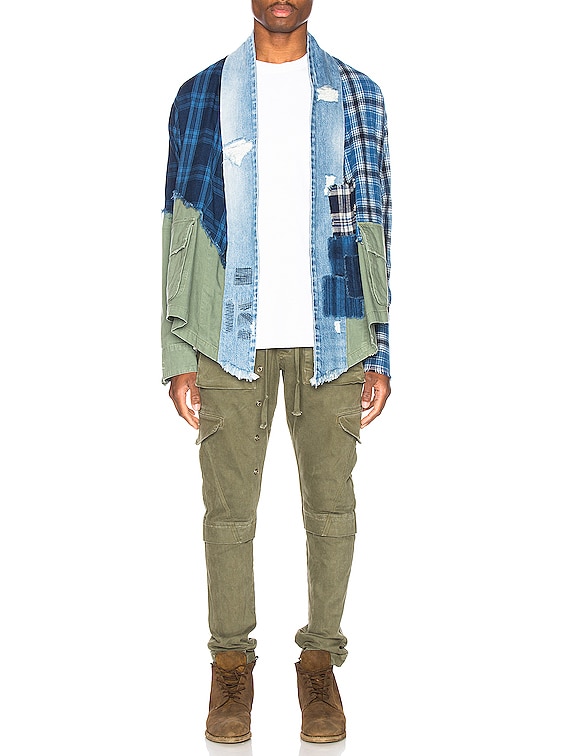 Greg Lauren Army Kimono in Blue & Army | FWRD