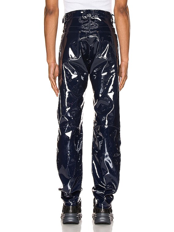 high waisted vinyl trousers