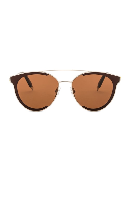 Gentle Monster Last Bow Sunglasses in Silver & Brown | FWRD display picture 3