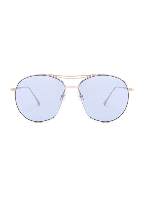 Gentle Monster Jumping Jack Sunglasses in Gold Titanium & Blue | FWRD