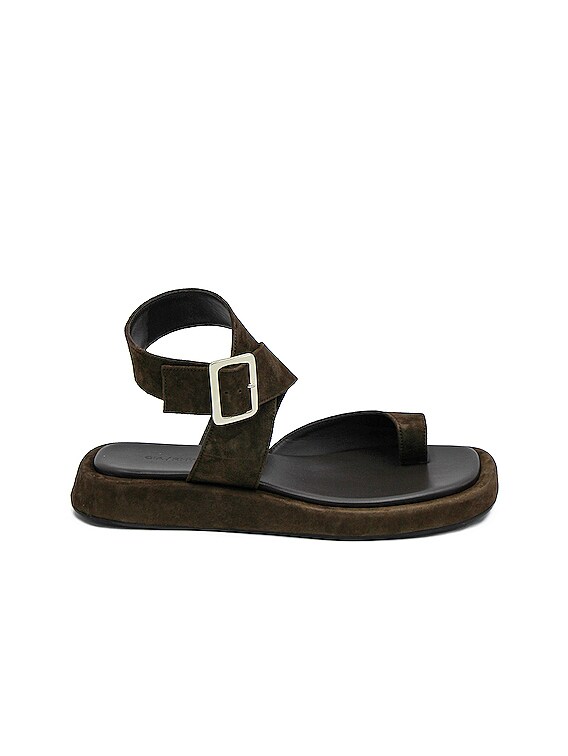 x RHW Flat Toe Ring Wrap Suede Sandal