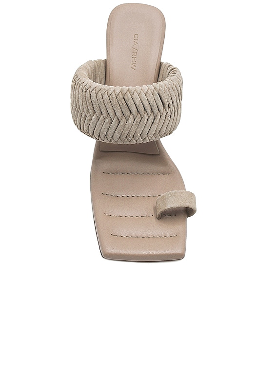 GIA BORGHINI x RHW Toe Ring Suede Mule in Cream | FWRD