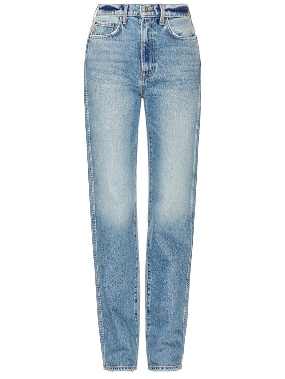 GRLFRND Sara Super High Rise Slim Straight Jeans in Astoria | FWRD