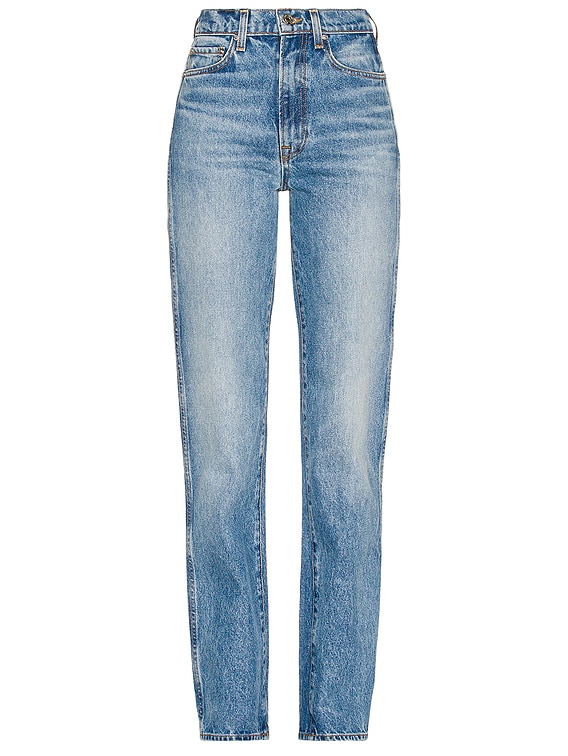 GRLFRND Sara Super High Rise Slim Straight Jeans in Lenox Hill | FWRD