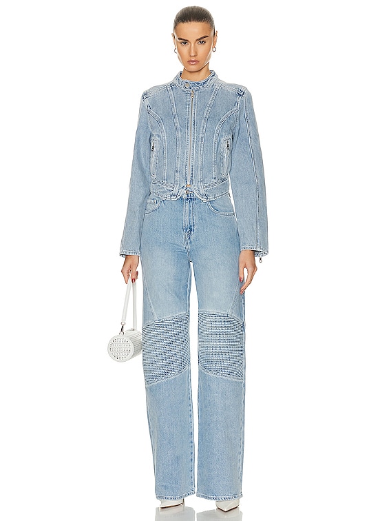 GRLFRND Mariah Wide Leg Racer Jean in Coast Highway | FWRD