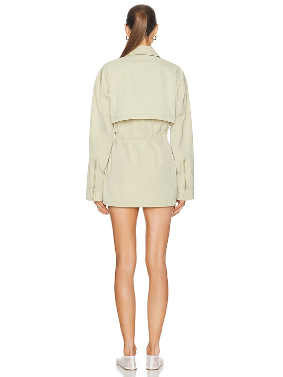 GRLFRND Tech Gabardine Parka Jacket in Light Olive | FWRD