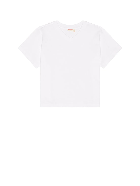 GRLFRND V-neck Boy Tee in White | FWRD