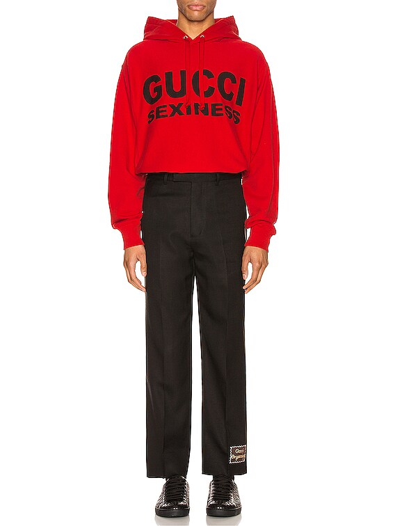 Gucci Pullover Hoodie in Red Black FWRD