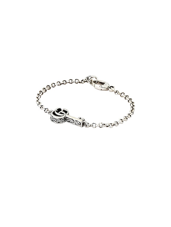 Gucci GG Marmont Key Bracelet in Aged Silver | FWRD