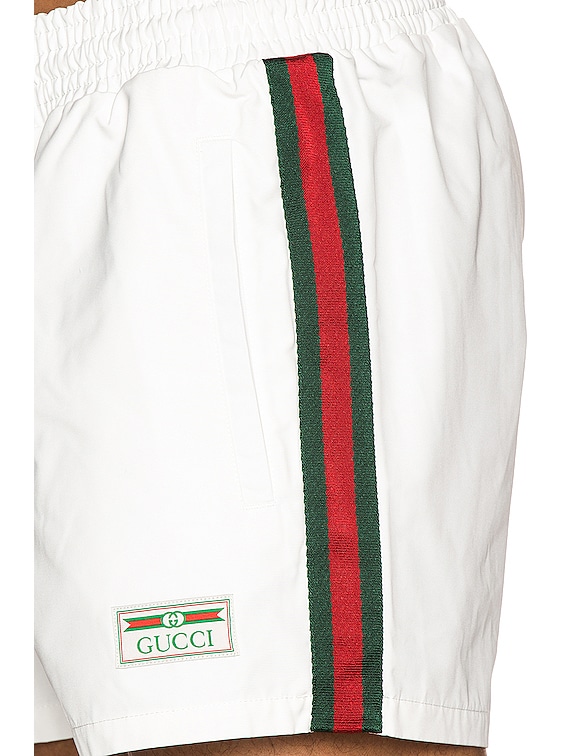 White gucci store swim trunks