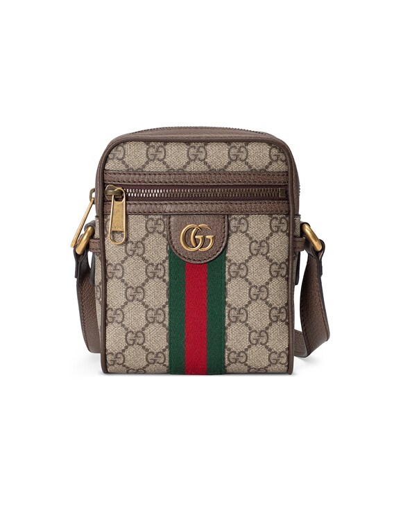 Gucci Gg Supreme Crossbody Bag In Beige,ebony