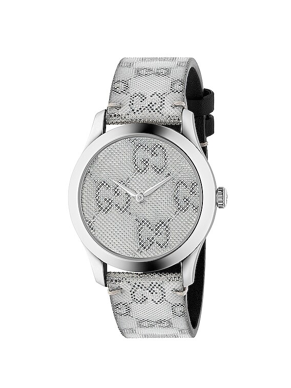 Gucci 38MM G-Timeless Holographic Watch in White & Black | FWRD