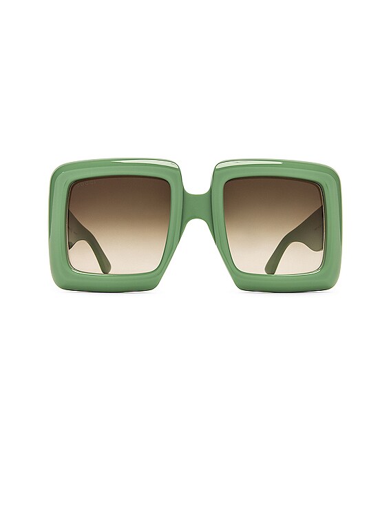 Gucci Oversize Square Sunglasses in Sage & Gradient Green | FWRD