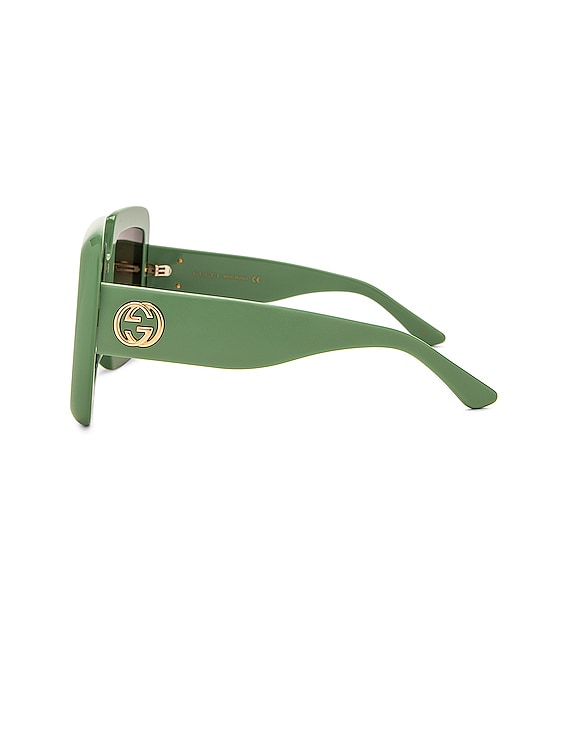 Gucci Oversize Square Sunglasses in Sage & Gradient Green | FWRD display picture 1
