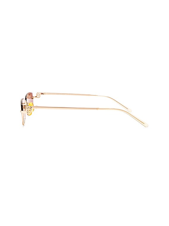 Gucci GG Upside Down Rectangular Sunglasses in Gold & Violet