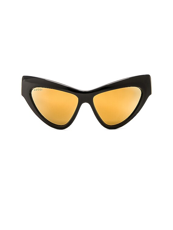 Cat-eye frame sunglasses in black acetate | GUCCI® US