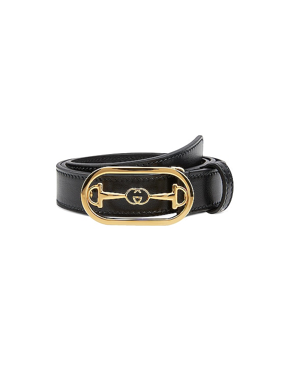 Gucci leather belt outlet with interlocking g horsebit