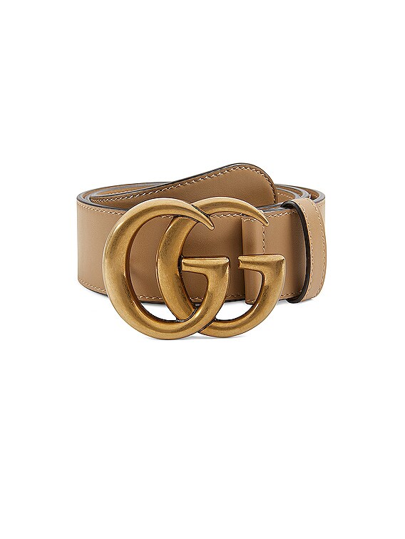 Gucci GG Leather Belt in Natural Tan | FWRD
