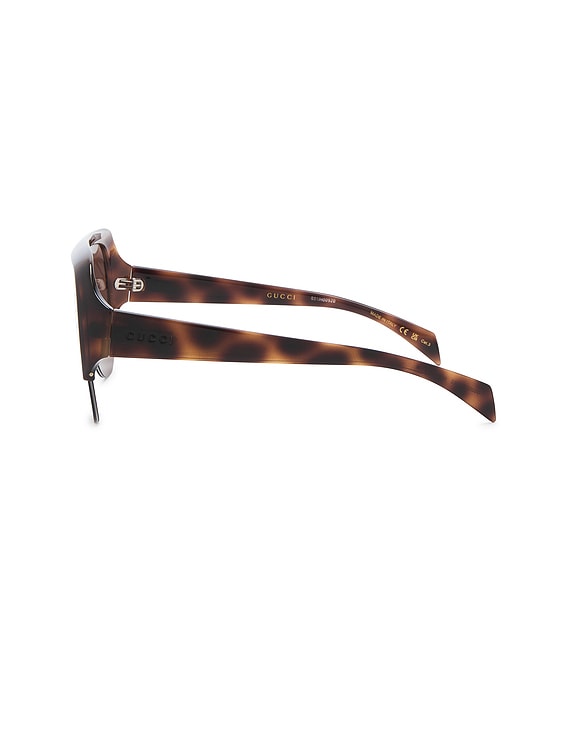 Gucci 70's Nuances Mask Sunglasses in Havana & Brown | FWRD