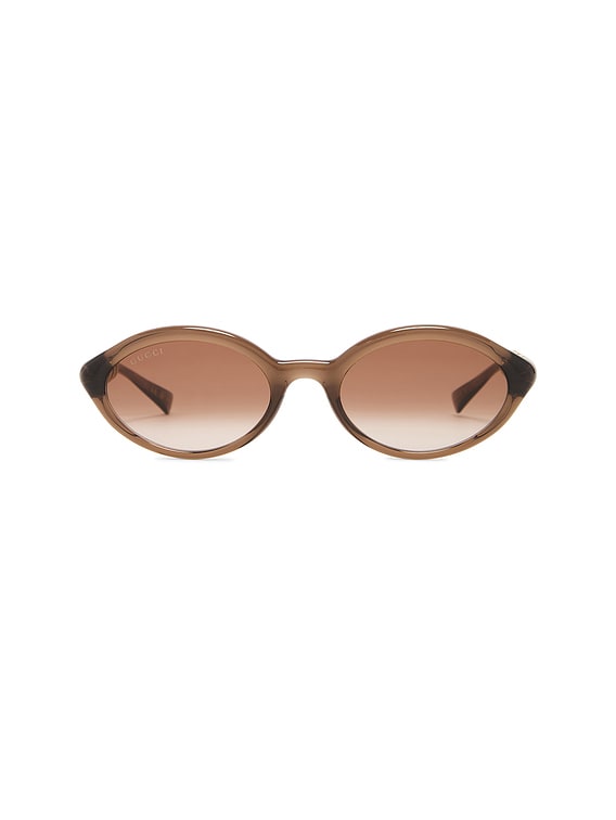●○ 定価71280円・ほぼ新品！GUCCI グッチ バンブー サングラス Gucci Pop Bamboo Oval Sunglasses in Brown | FWRD