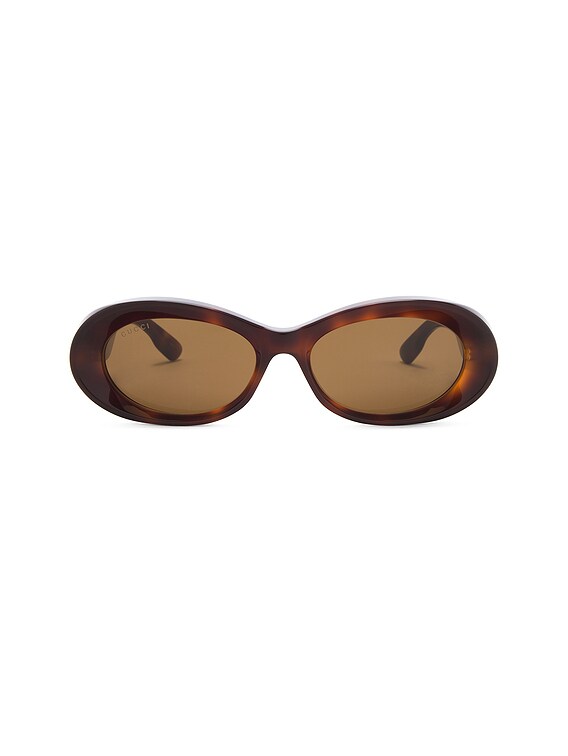 Gucci Oval Sunglasses in Havana | FWRD display picture 1