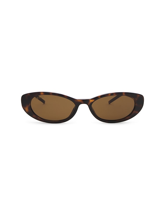 Gucci G String Sunglasses in Havana & Brown | FWRD