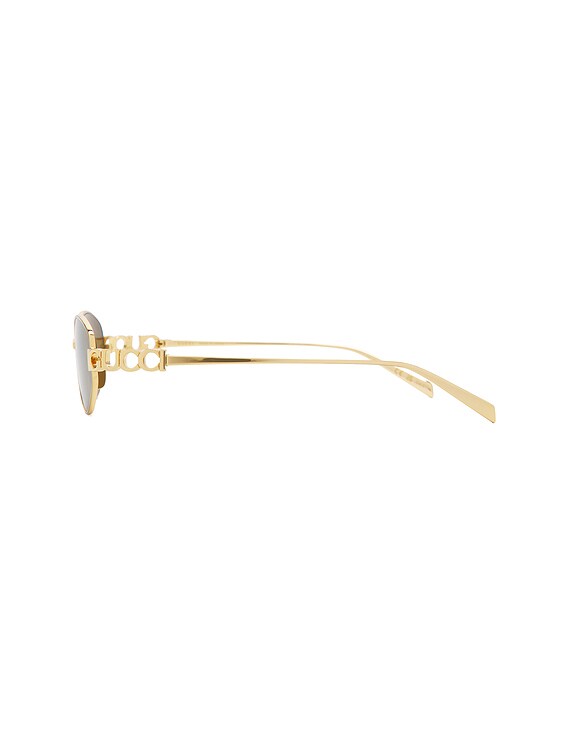 Gucci Oval Sunglasses in Gold & Bronze | FWRD