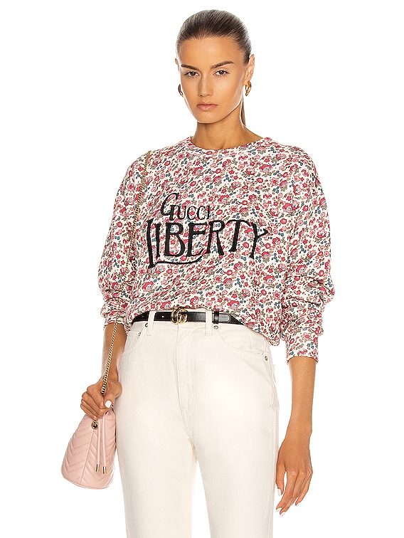 Gucci Liberty Embroidered Sweatshirt in Azalea | FWRD