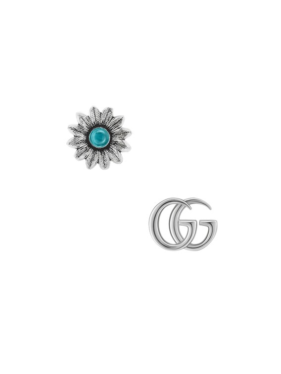 Gucci GG Marmont ミスマッチスタッズイヤリング - Sterling Silver & Topaz | FWRD