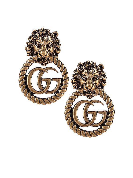 gucci lion earrings