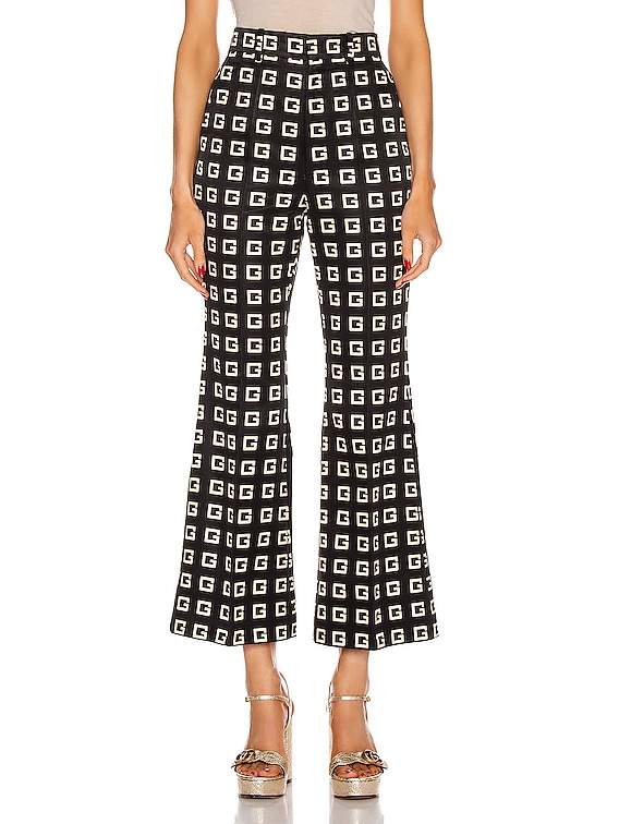 Gucci Cropped Pants in Black & Green & Red | FWRD