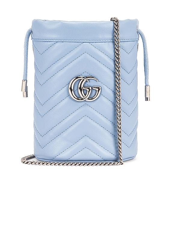 light blue bucket bag